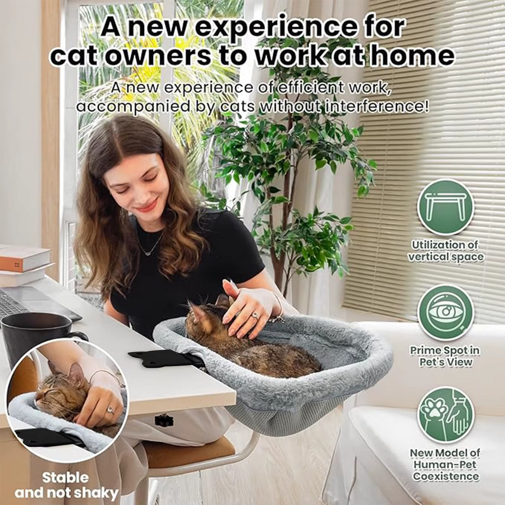 PurrfectDesk™ - Foldable & Space-Saving Cat Desk Bed / Hammock