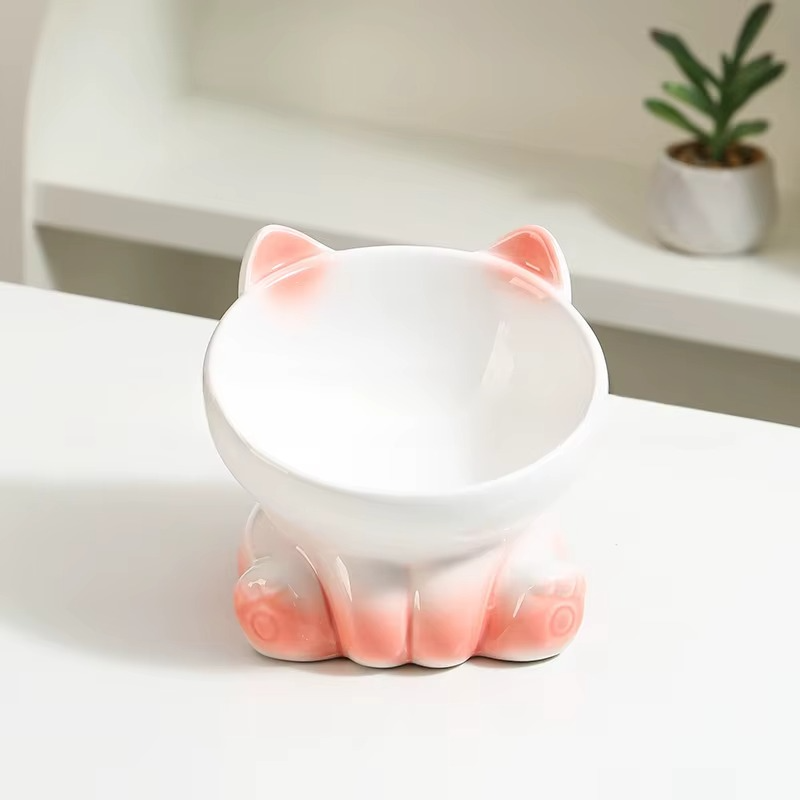 🐾 Cute Cat Ear Ceramic Food Bowl - Protect Your Cat's Health & Comfort