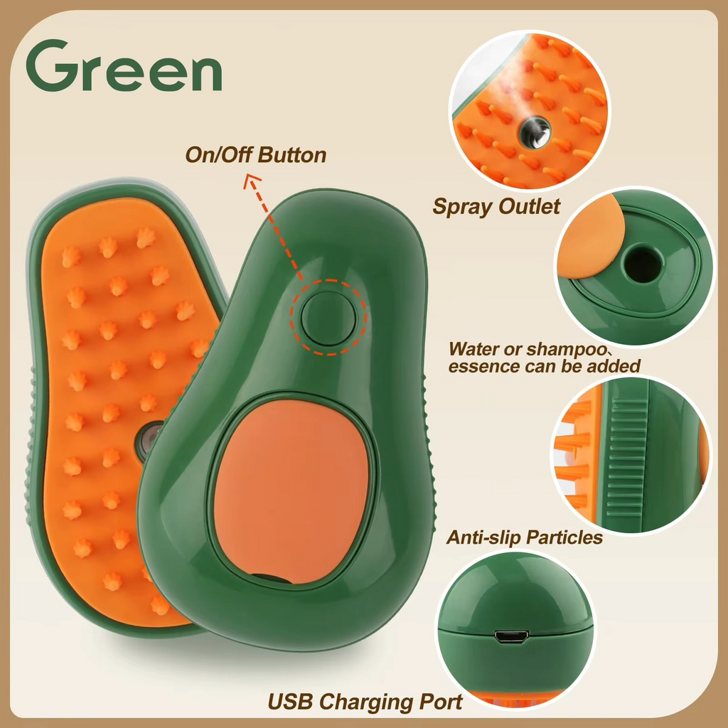 3-in-1 Electric Pet Steam Brush for Cats & Dogs