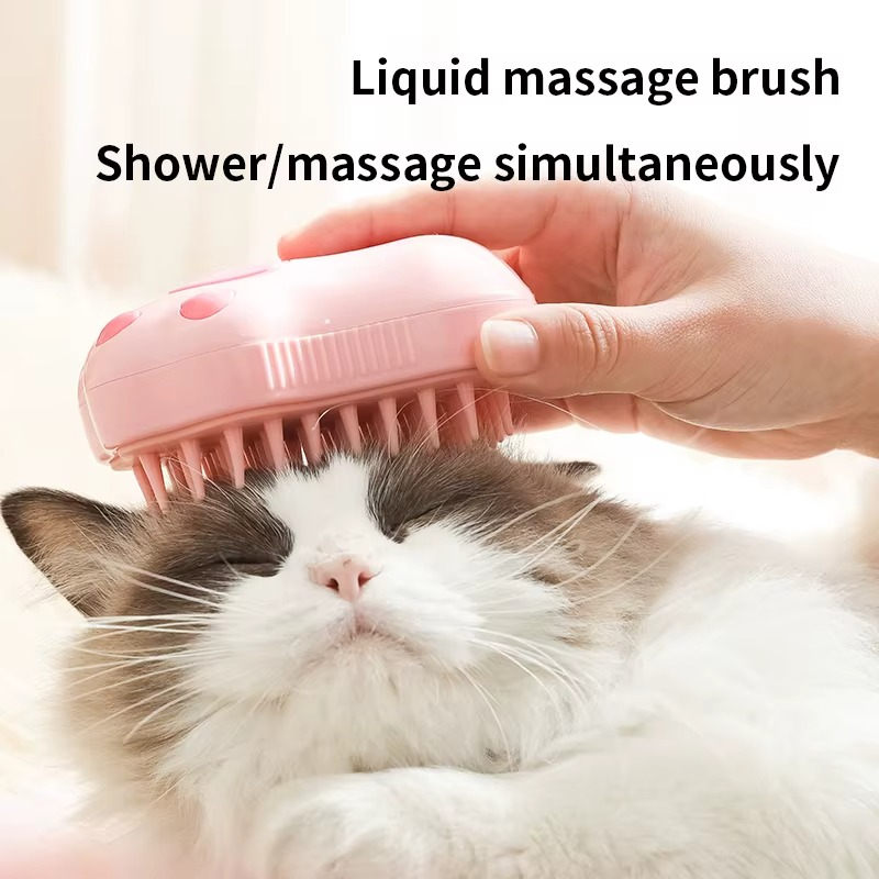 3-in-1 Electric Pet Steam Brush for Cats & Dogs