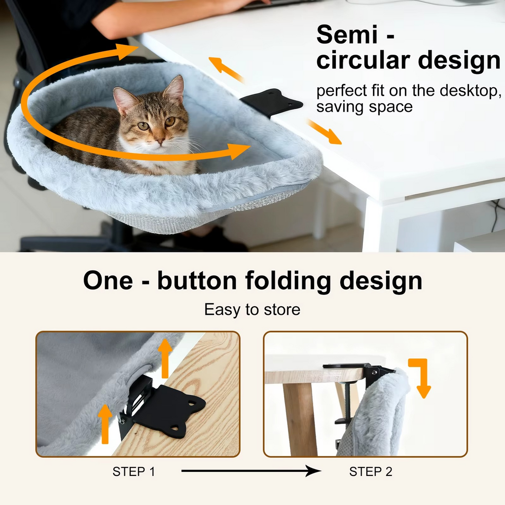 PurrfectDesk™ - Foldable & Space-Saving Cat Desk Bed / Hammock