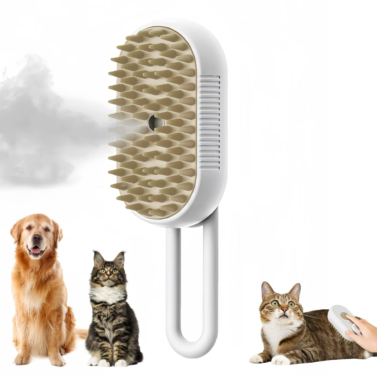 3-in-1 Electric Pet Steam Brush for Cats & Dogs
