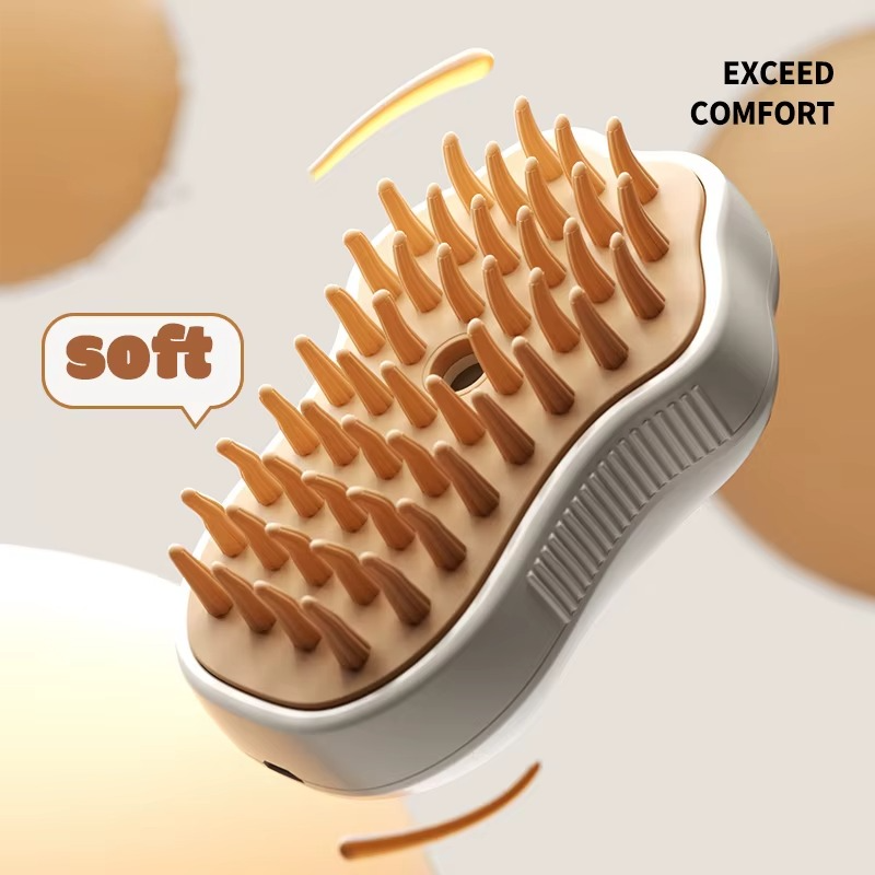 3-in-1 Electric Pet Steam Brush for Cats & Dogs