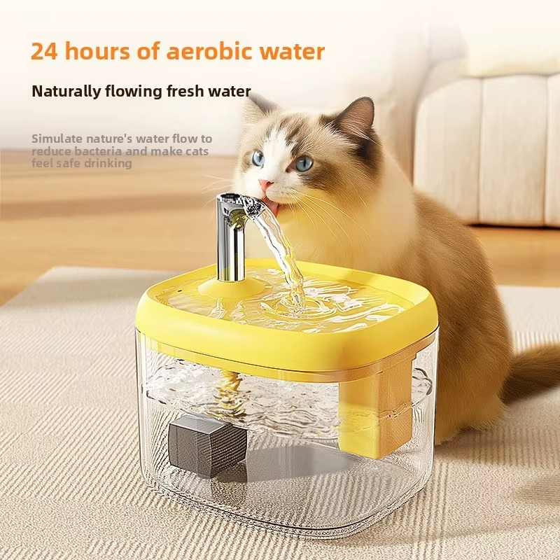 CrystalClear 1.5L Smart Automatic Pet Water Fountain – Silent & Anti-Dry Burn USB Drinking Dispenser for Cats & Dogs