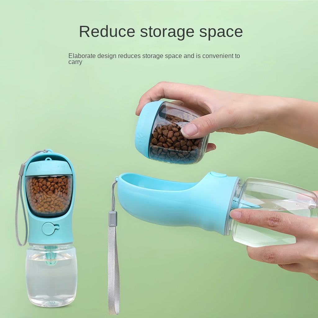 2-in-1 Portable Pet Water Bottle and Food Feeder – The Ultimate Companion for Travel and Outdoor Adventures