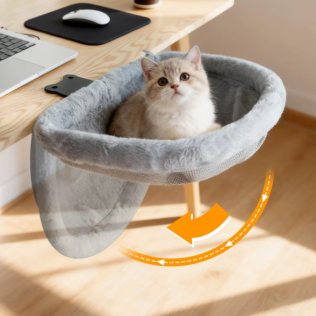 PurrfectDesk™ - Foldable & Space-Saving Cat Desk Bed / Hammock
