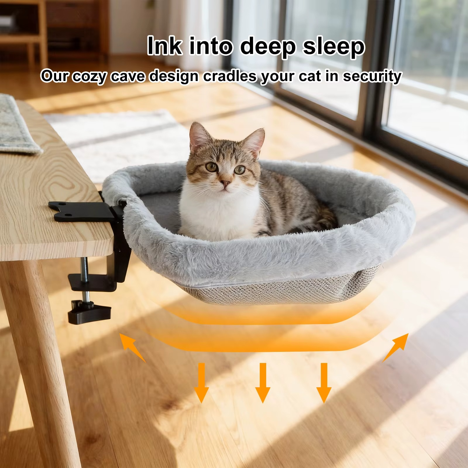 PurrfectDesk™ - Foldable & Space-Saving Cat Desk Bed / Hammock