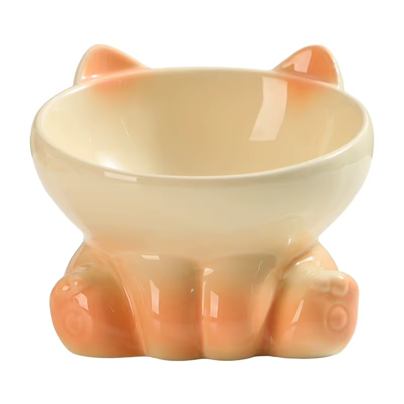 🐾 Cute Cat Ear Ceramic Food Bowl - Protect Your Cat's Health & Comfort