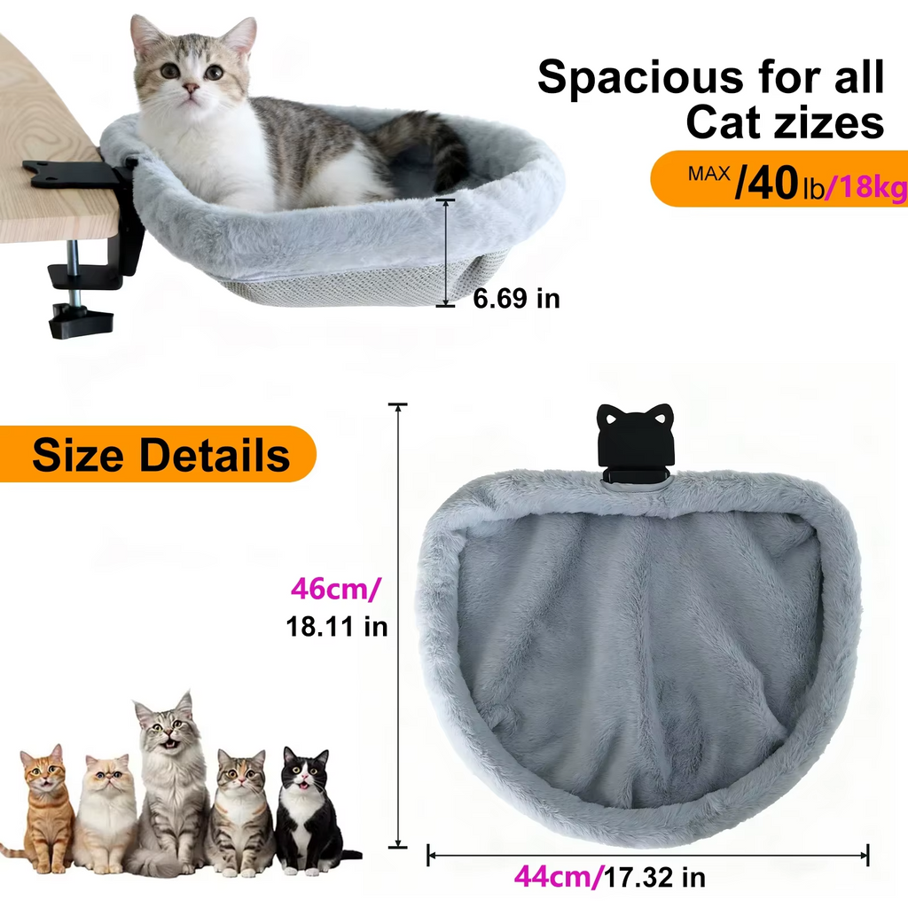 PurrfectDesk™ - Foldable & Space-Saving Cat Desk Bed / Hammock