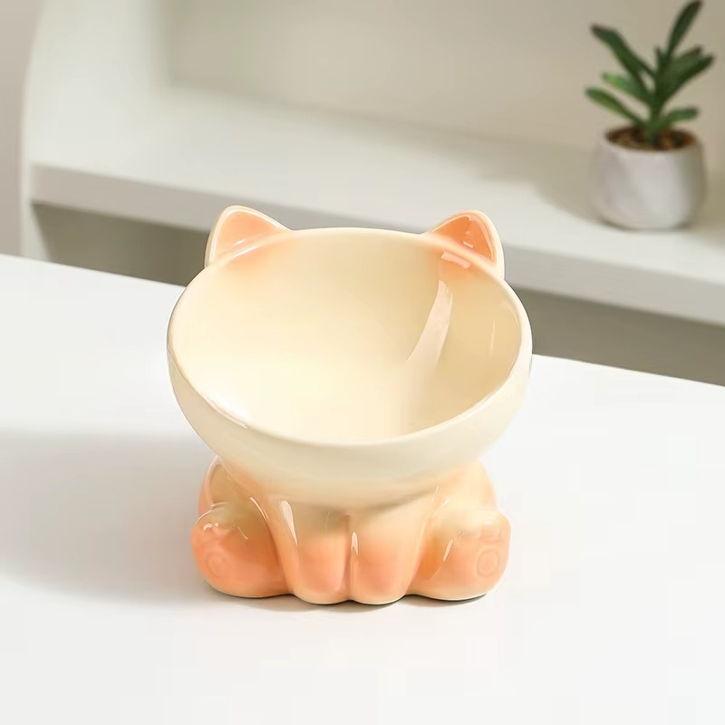 🐾 Cute Cat Ear Ceramic Food Bowl - Protect Your Cat's Health & Comfort