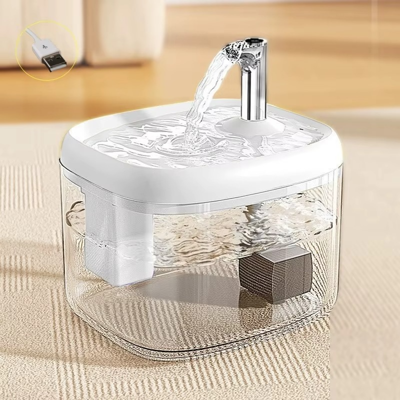 CrystalClear 1.5L Smart Automatic Pet Water Fountain – Silent & Anti-Dry Burn USB Drinking Dispenser for Cats & Dogs