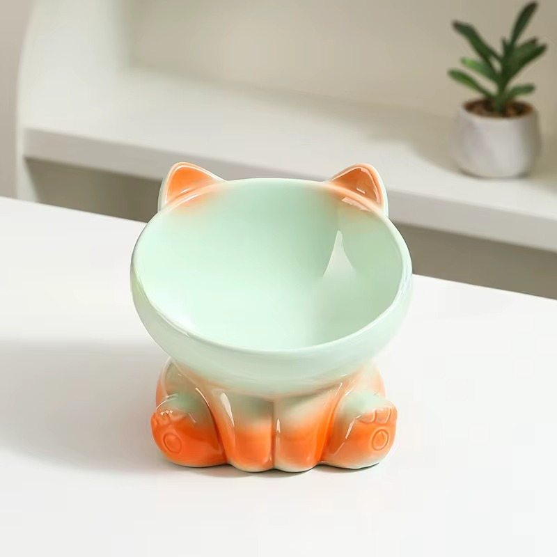 🐾 Cute Cat Ear Ceramic Food Bowl - Protect Your Cat's Health & Comfort