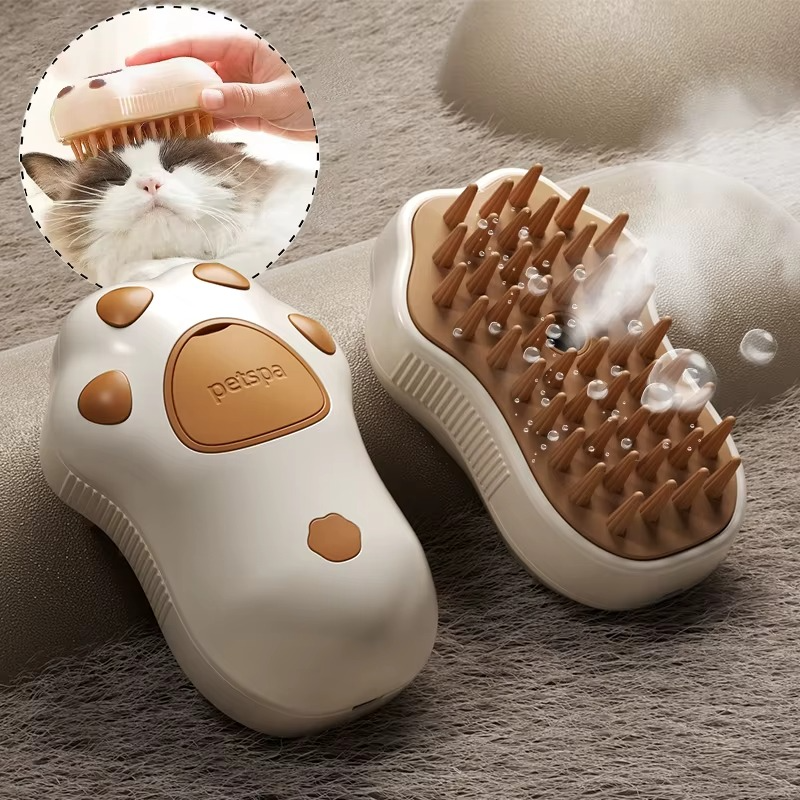 3-in-1 Electric Pet Steam Brush for Cats & Dogs