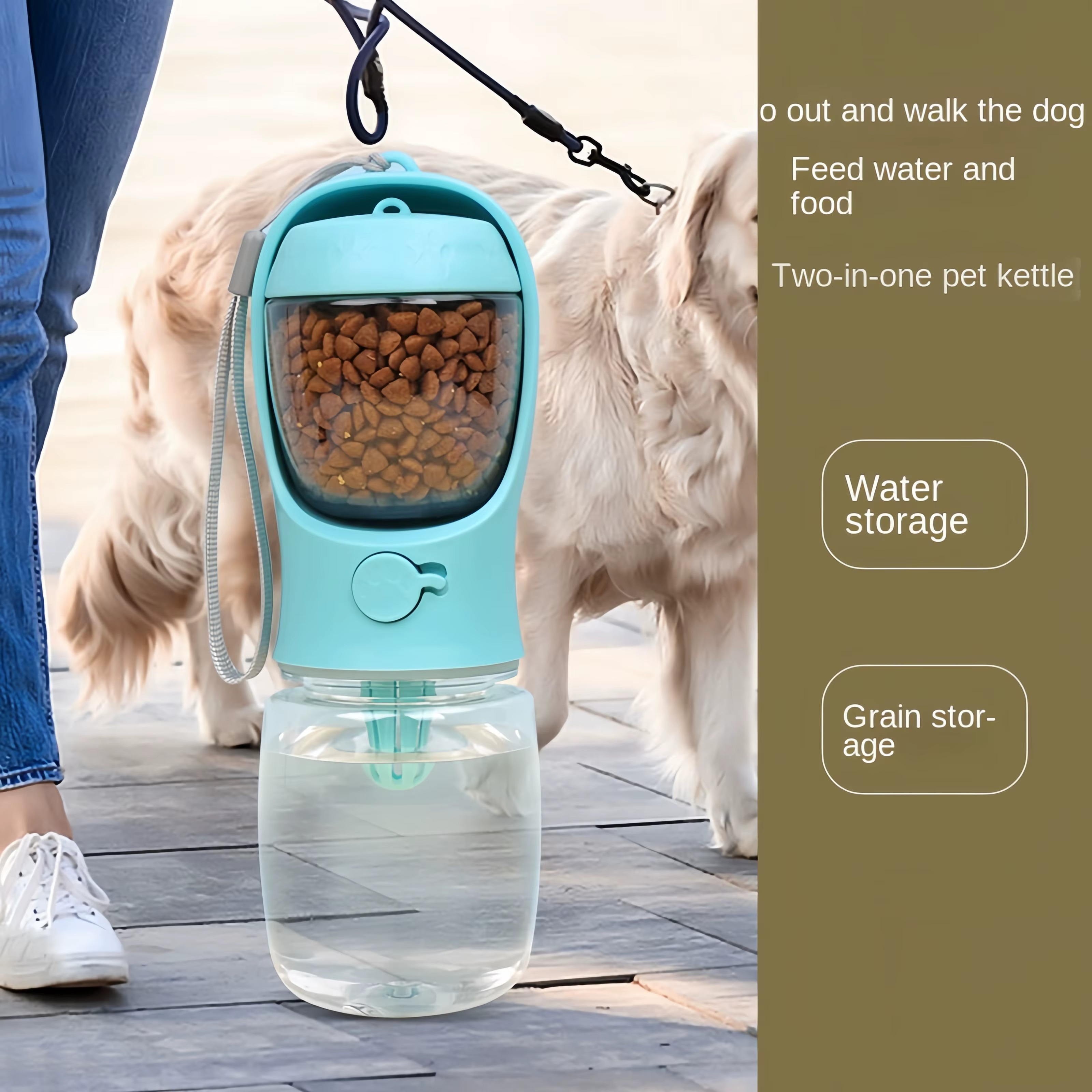 2-in-1 Portable Pet Water Bottle and Food Feeder – The Ultimate Companion for Travel and Outdoor Adventures