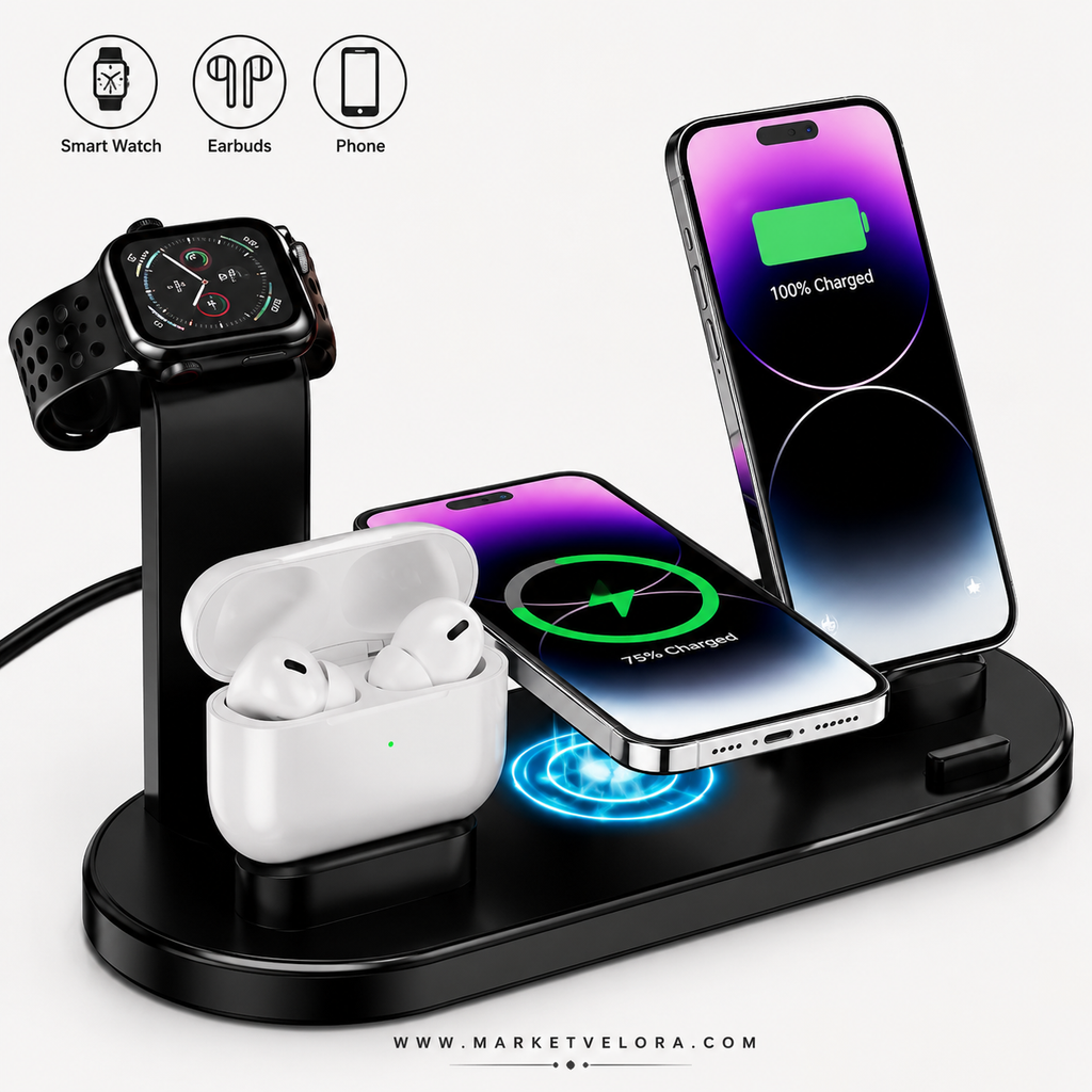 Multi-Functional 7-in-1 Fast Charging Dock for Apple & Android